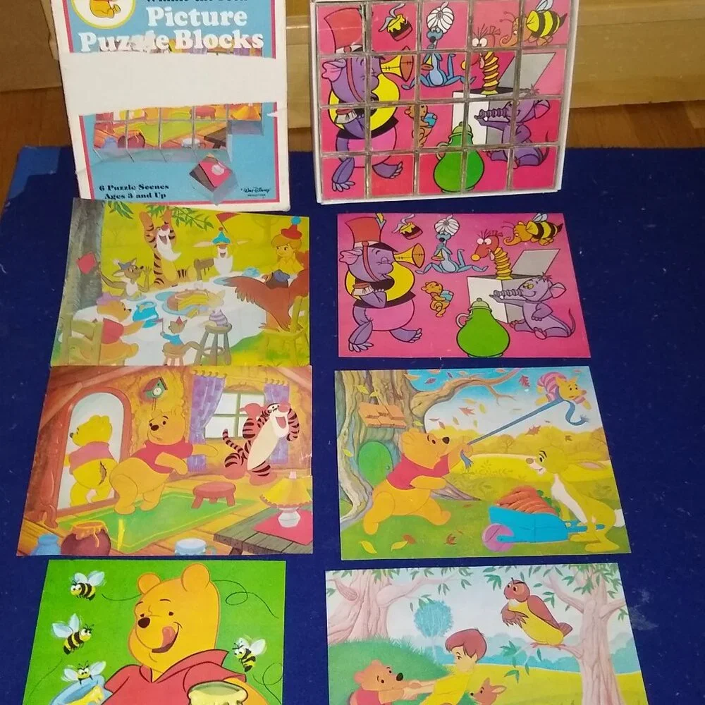 Sears Winnie the Pooh picture puzzle Cubes Vintage